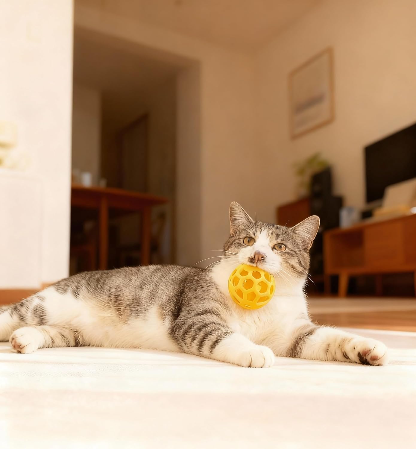 2PCS pet Bell Ball Toy,Suitable for Dogs, Cats, and Other Animals. Safe and Durable, bite-Resistant Design, Interactive Toy, Promotes Activity, an Essential Daily Plaything for Pets.