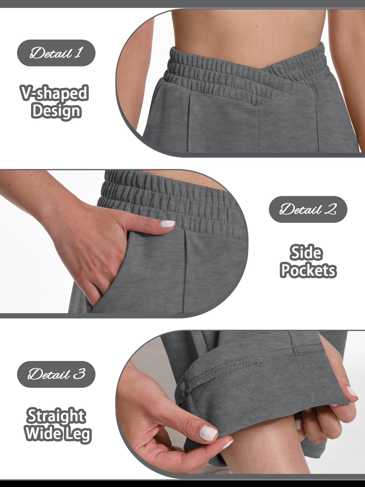 Damskie spodnie dresowe z kieszeniami, jednokolorowy dres treningowy V-crossover Baggy, elastyczna talia, spodnie do biegania w czasie wolnym, hip-hopowym, na siłownię i jogging