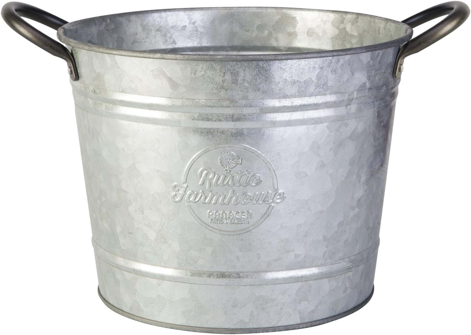 086202 8" Washtub Planter, Aged Galvanized Finish