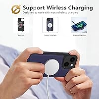 Vista 3 de Funda con cremallera para iPhone 15 Plus, 2 en 1, magnética, desmontable, protección para tarjetas RFID, 6 ranuras para tarjetas, bolsillo