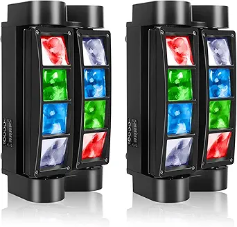 U`King Spider Moving Head Light 8x10W RGBW DJ Lights - 2 Pack