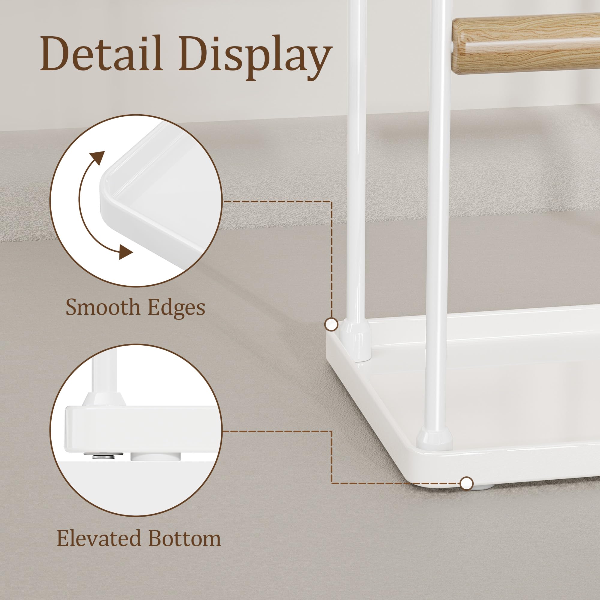 Jewelry Stand Necklace Holder Organizer – 3-Tier Jewelry Display Rack with Storage Tray – Holds 22 Pairs of Earrings, Bracelets, Rings, Necklaces – Gift for Girls & Women, White