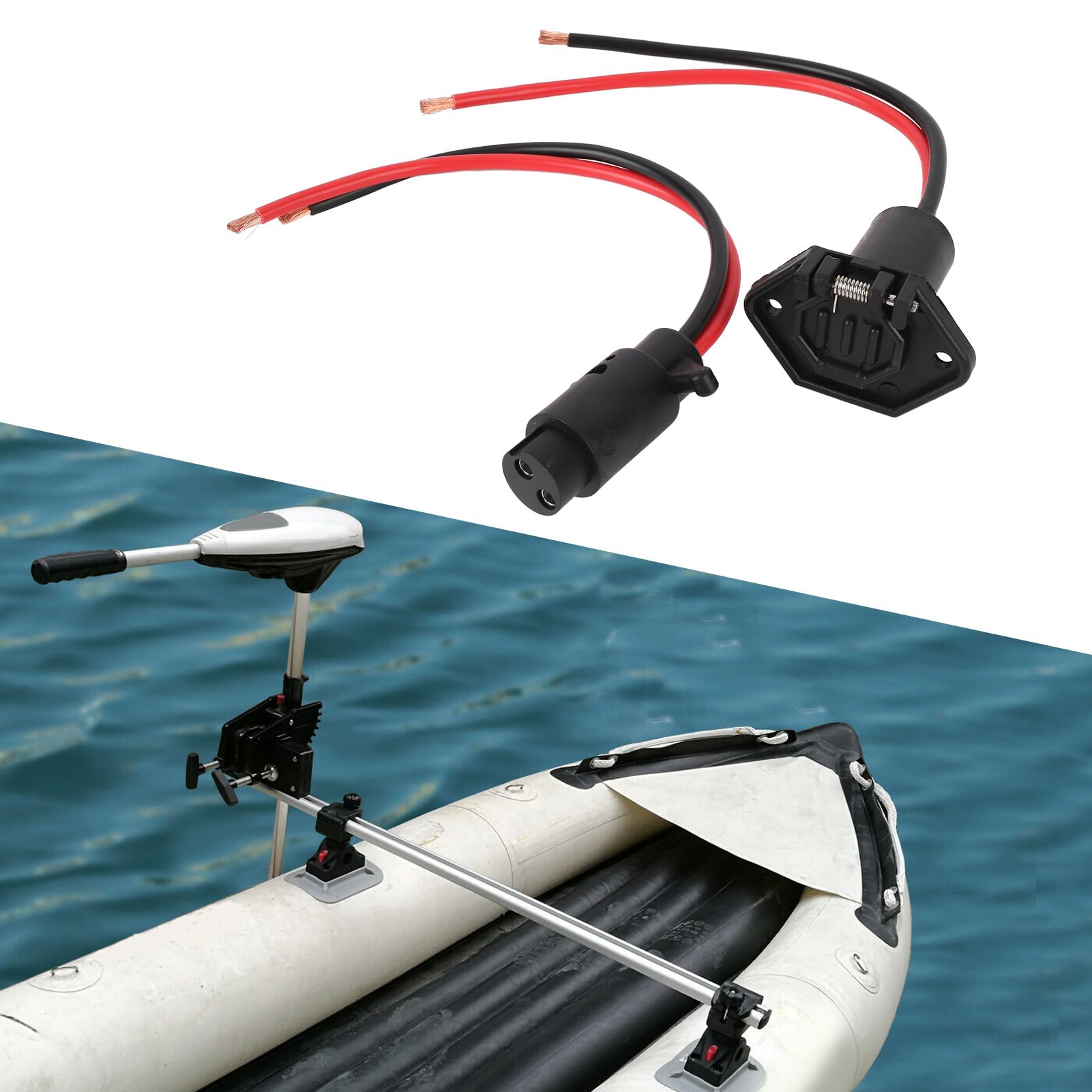Prise de Moteur de Pêche à la Traîne DC12V, Connexion Robuste, Bateaux Marins, Kayaks