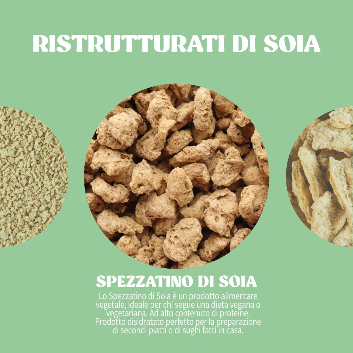 Spezzatino di Soia Vegetale | Bocconcini Vegetali di Soia Senza Glutine | 6 x 300g | 51% Proteine | Pacco da 6 Confezioni | Senza Aromi | Stella Foods