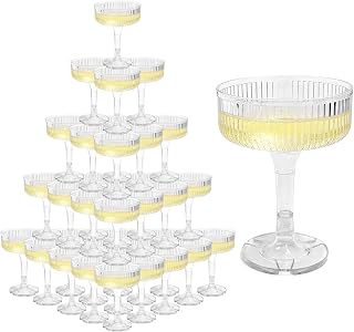 30Pcs Clear Acrylic Flute Champagne Glasses, Lead-Free Plastic Cups