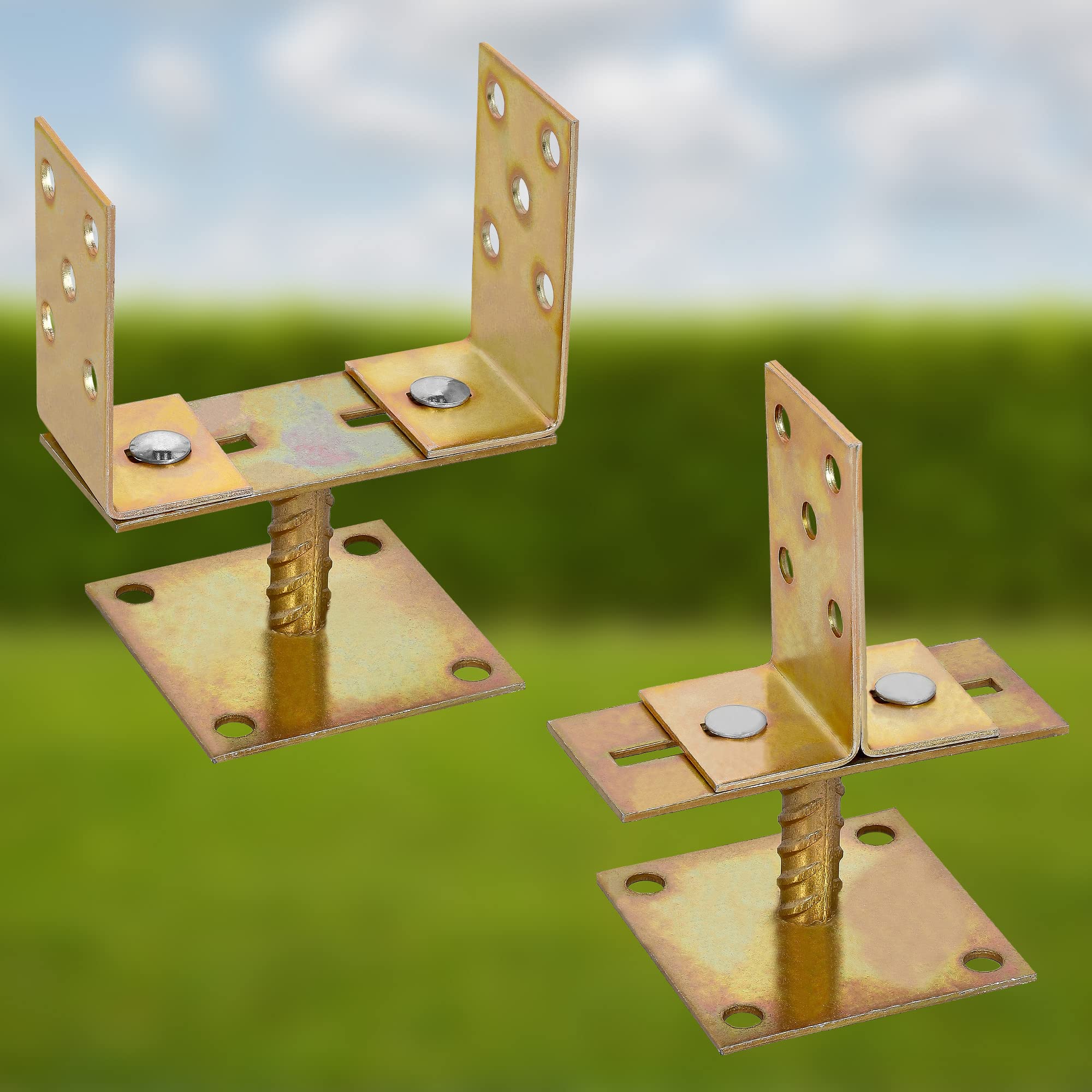 KOTARBAU® 4 szt. Supporti Regolabili Acciaio Zincato 0-160 mm Staffe per Pali Legno