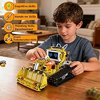 Vista 7 de 5-in-1 Programmable Robot Building Block Set for Kids Age 6 7 8 9 10 11 12-14, with APP or Remote Control & LED Display Screen, STEM Educational
