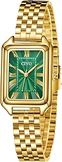 Montre Femme Vintage Rectangulaire Analogique Montre Bracelet Acier Inoxydable - Cadeau pour Femme Personnalisé Tendance