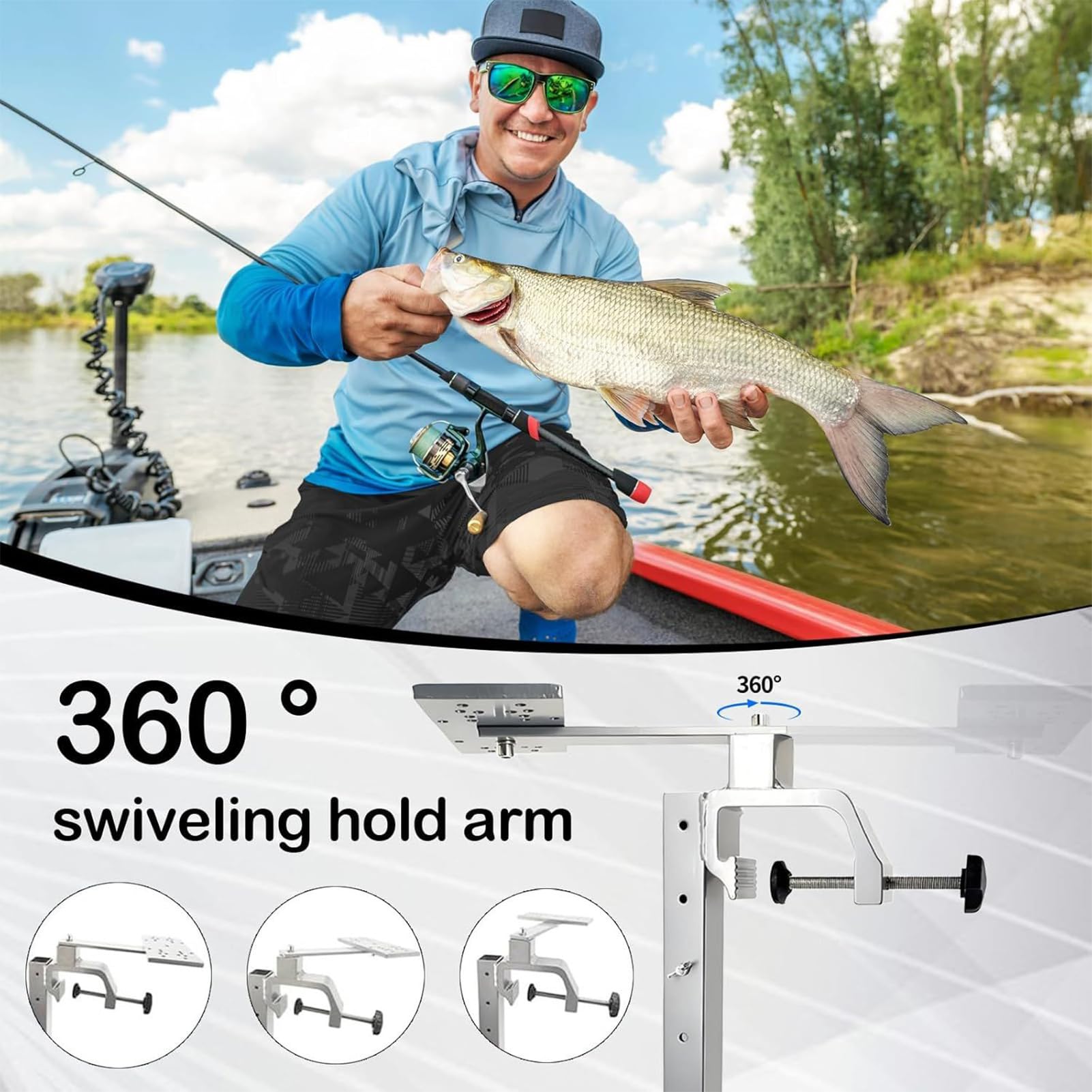 Fischfinder-Halterung für Kajak-Schienen Höhenverstellbarer Halter | Angel-Echolot-Halterung zum Angeln Für Kajak Boot Binnengewässer Kanu Fluss See Pontonboot Jolle Schlauchboot