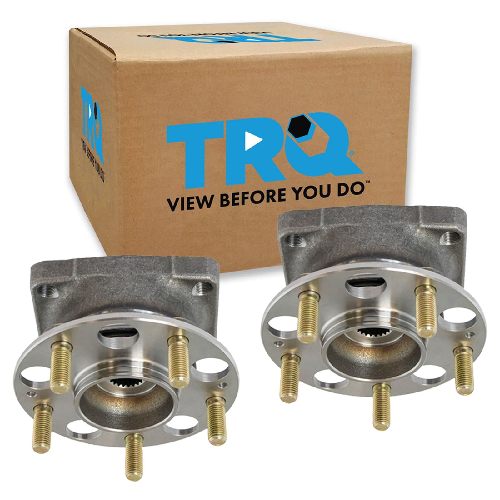 TRQ Rear Left and Right Wheel Bearing and Hub Assembly Set 2 Piece