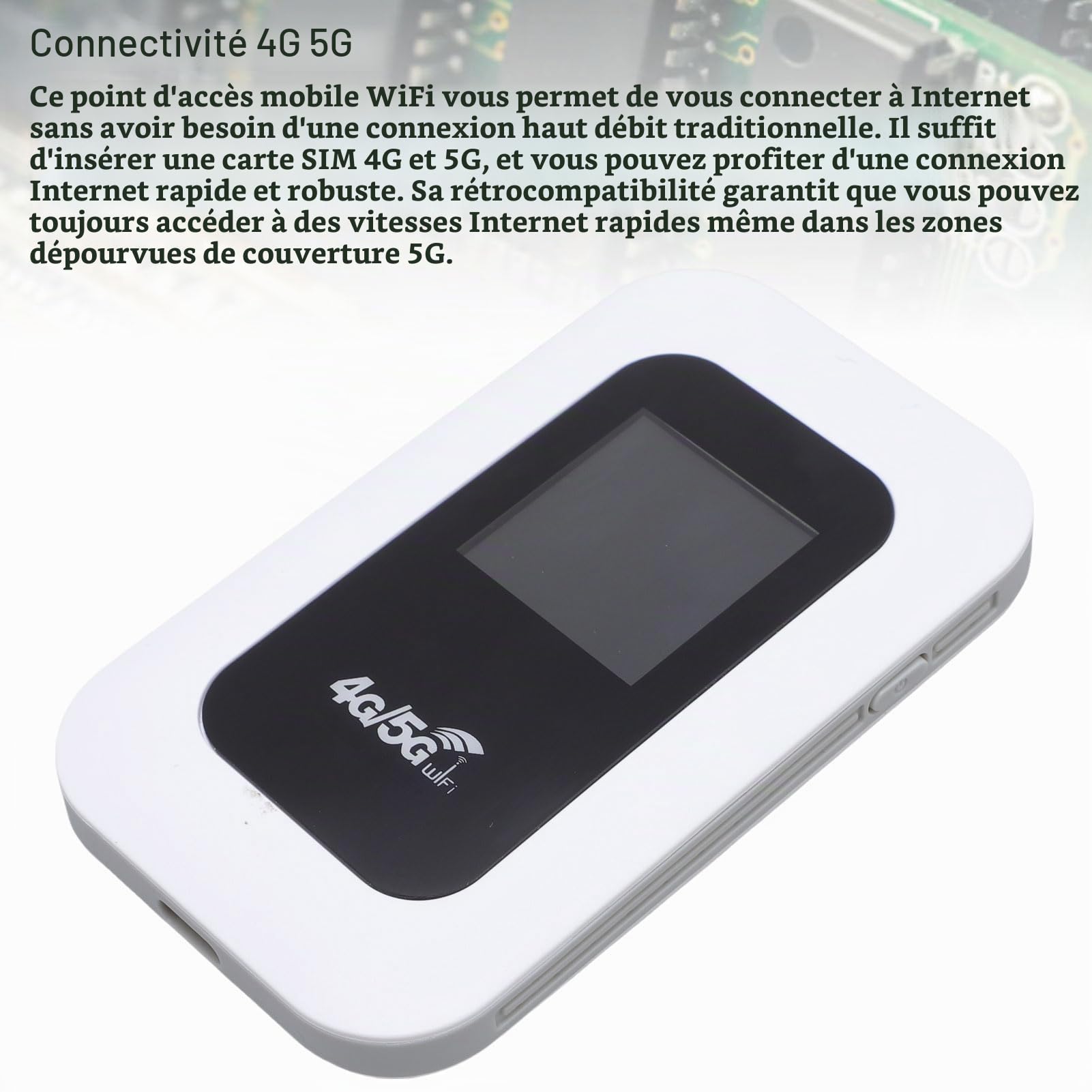 Vikye Hotspot WiFi Portable, Routeur Mobile 4G 5G 300 Mbps avec Emplacement pour Carte SIM, pour Le Voyage Prend en Charge 10 Appareils USB C Power avec Affichage Numérique