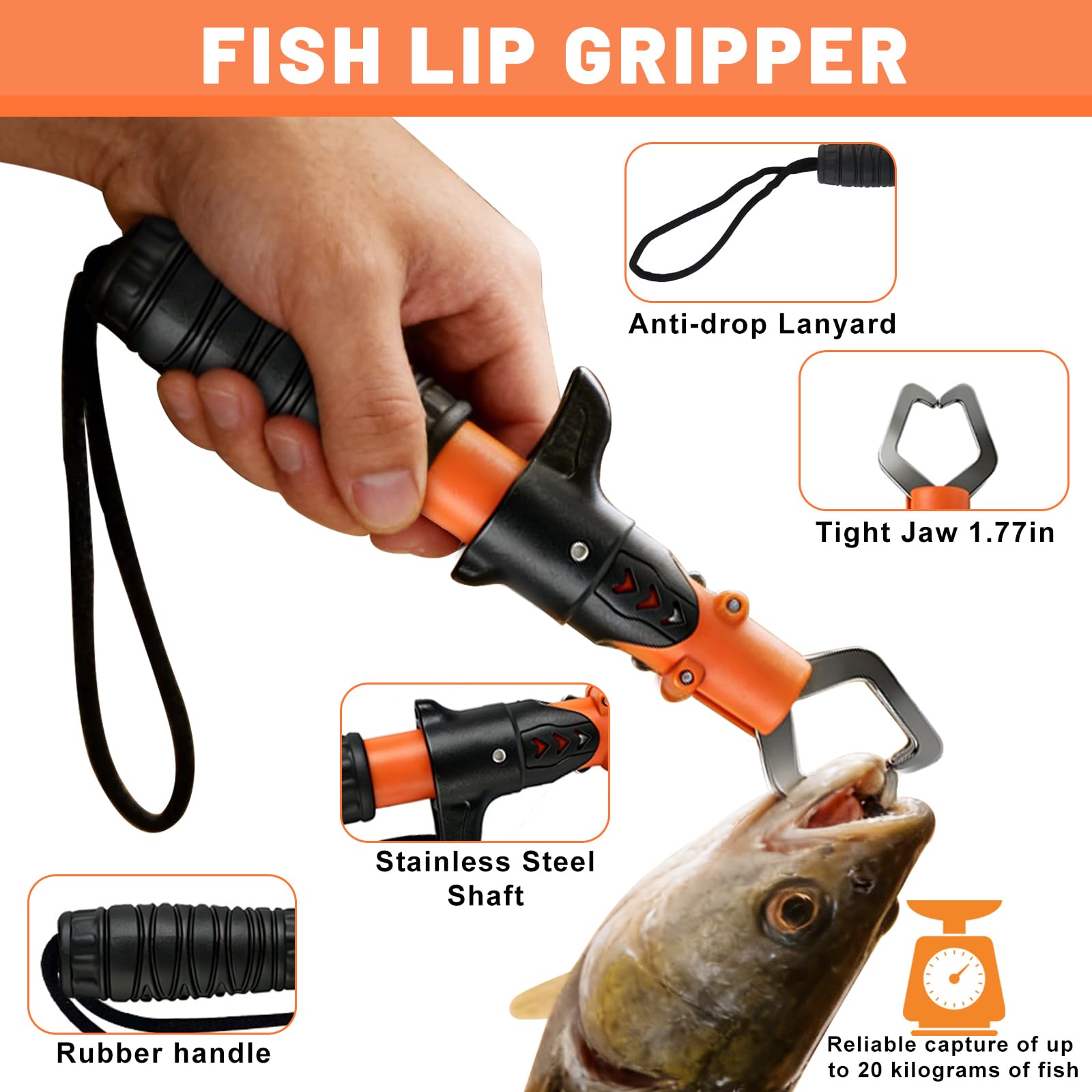 Conjunto de Pesca Completo para Principiantes y Profesionales,Kit de Accesorios de Pesca Multifuncional Que Incluye Cuchillo de Filetear,Pinza para Pesca,Agarre de Labios para Pescado