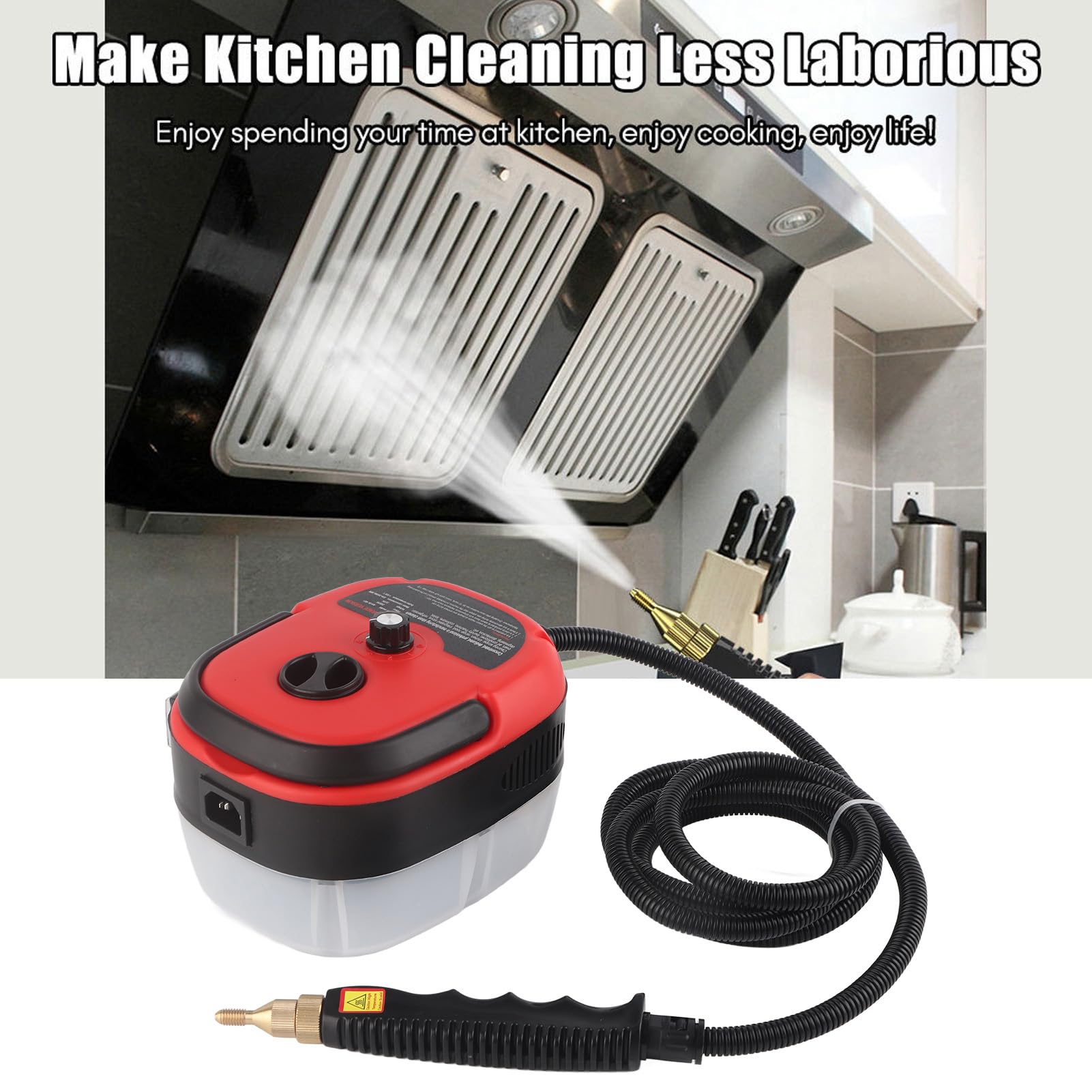 Pulitore A Vapore Ad Alta Pressione 2500W – Generatore Vapore Secco Con 6 Livelli, 5 Testine Incluse, Per Pavimenti, Auto, Cucina E Finestre, Leggero E Maneggevole