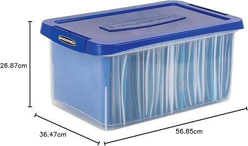Vista 16 de Bankers Box Caja de archivos de plástico resistente con rieles colgantes, carta/legal, 1 paquete (0086205)