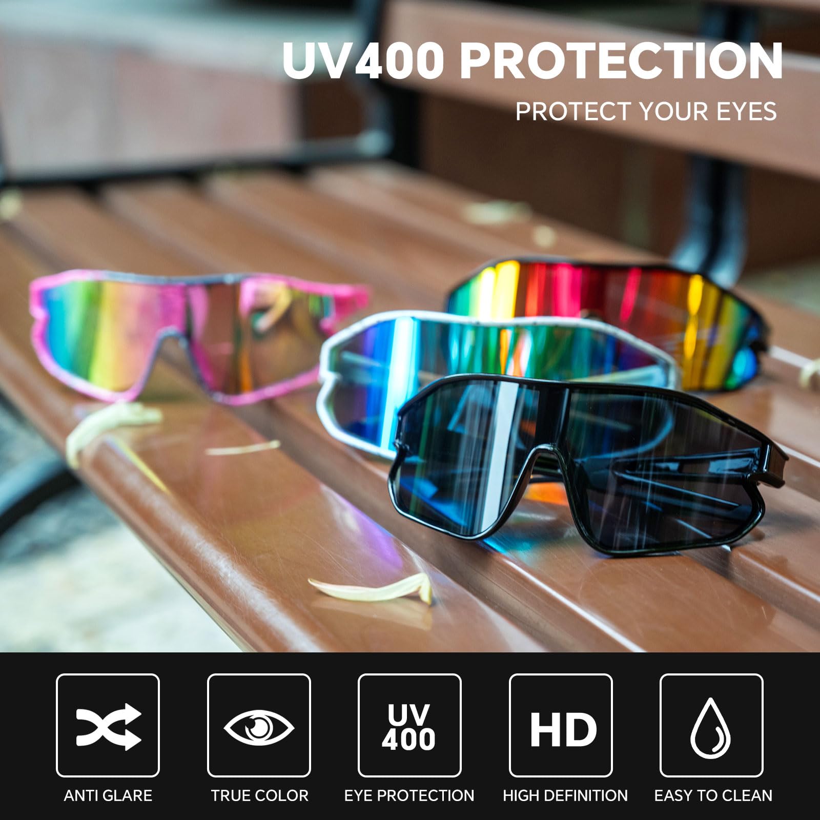 Kinder Polarisierte Sonnenbrille, Jugend Baseball Sonnenbrille für Jungen Mädchen UV400 Sport Softball Laufen Radfahren Brille