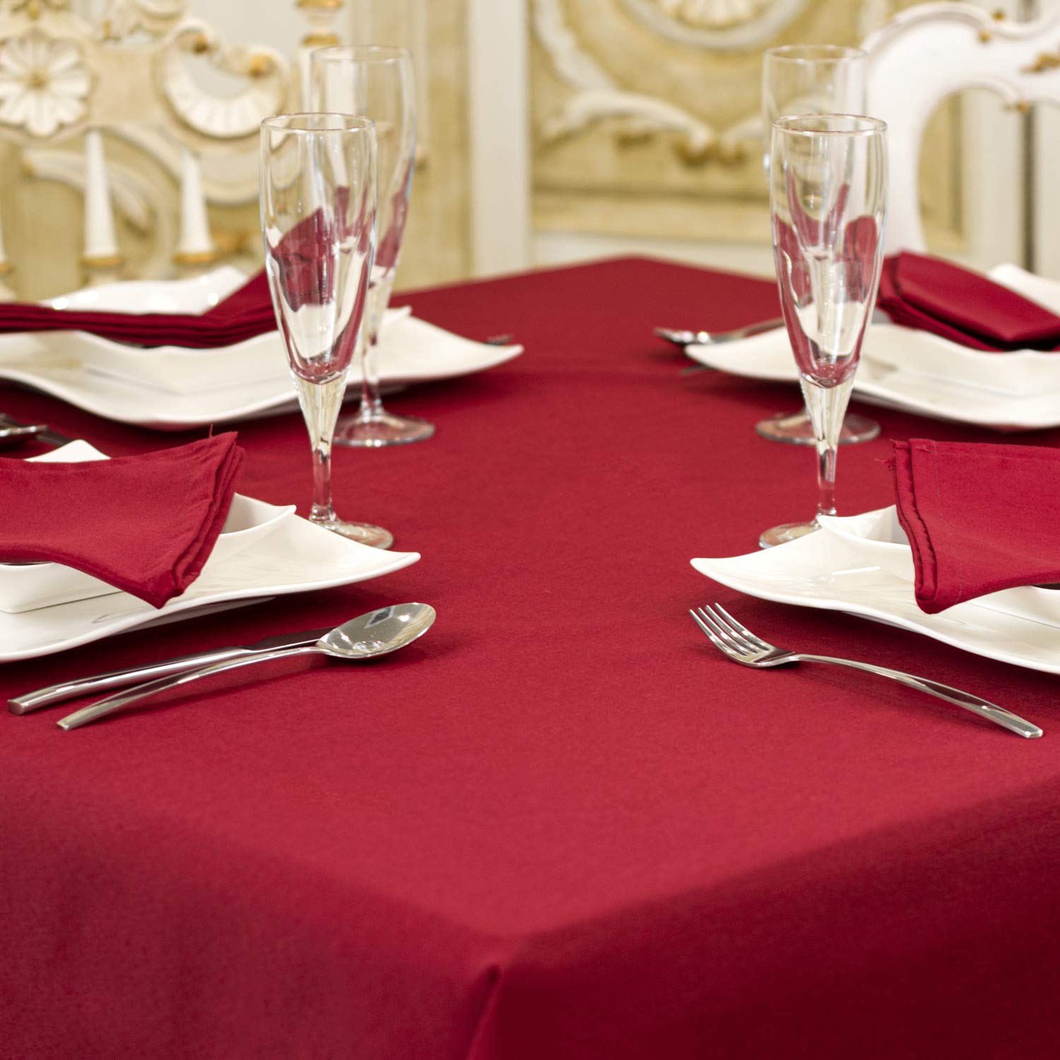 BGEUROPE Tovaglia - Antimacchia - Bordeaux - Ref. Liso - 140cm x 300cm