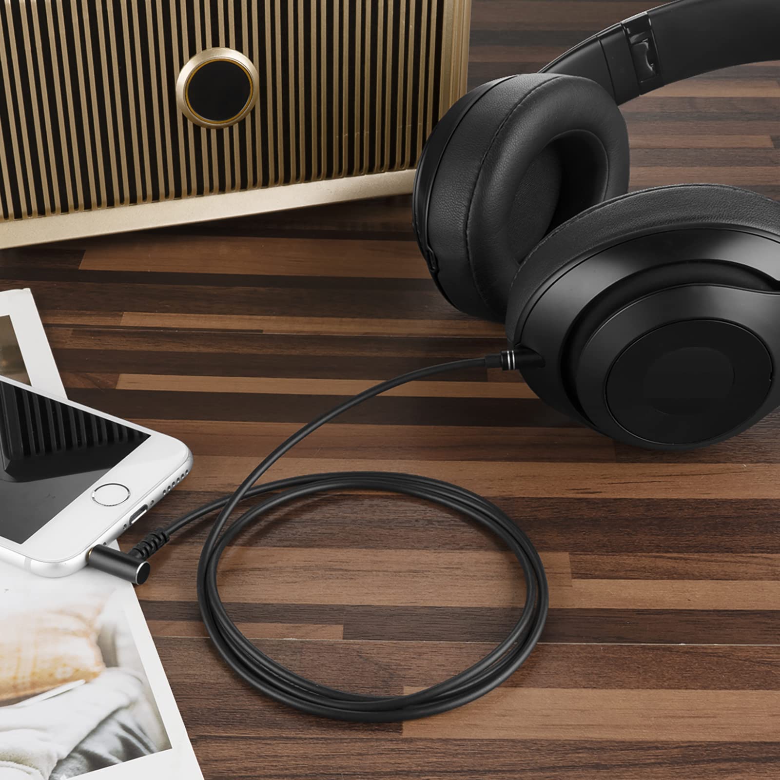 Linkidea Confezione da 2 cavi audio di ricambio compatibili con B S0lO 3.0, S0lO 2.0, Studio 3, Studio 2, Mix, S0lO HD, 3,5 mm TRS Aux Cord (1,5 m