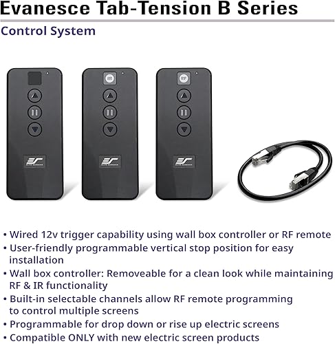 Miniatura 6 de Elite Screens Evanesce Tab-Tension B, 92 pulgadas 169, 4K  8K HD, pantalla de proyector tensada con pestañas eléctricas empotradas en el techo,