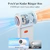 Warmco H1 15000 RPM Turbo El Vantilatörü 5000 mAh Şarjlı Dijital Göstergeli Mini Soğutucu Fan Beyaz