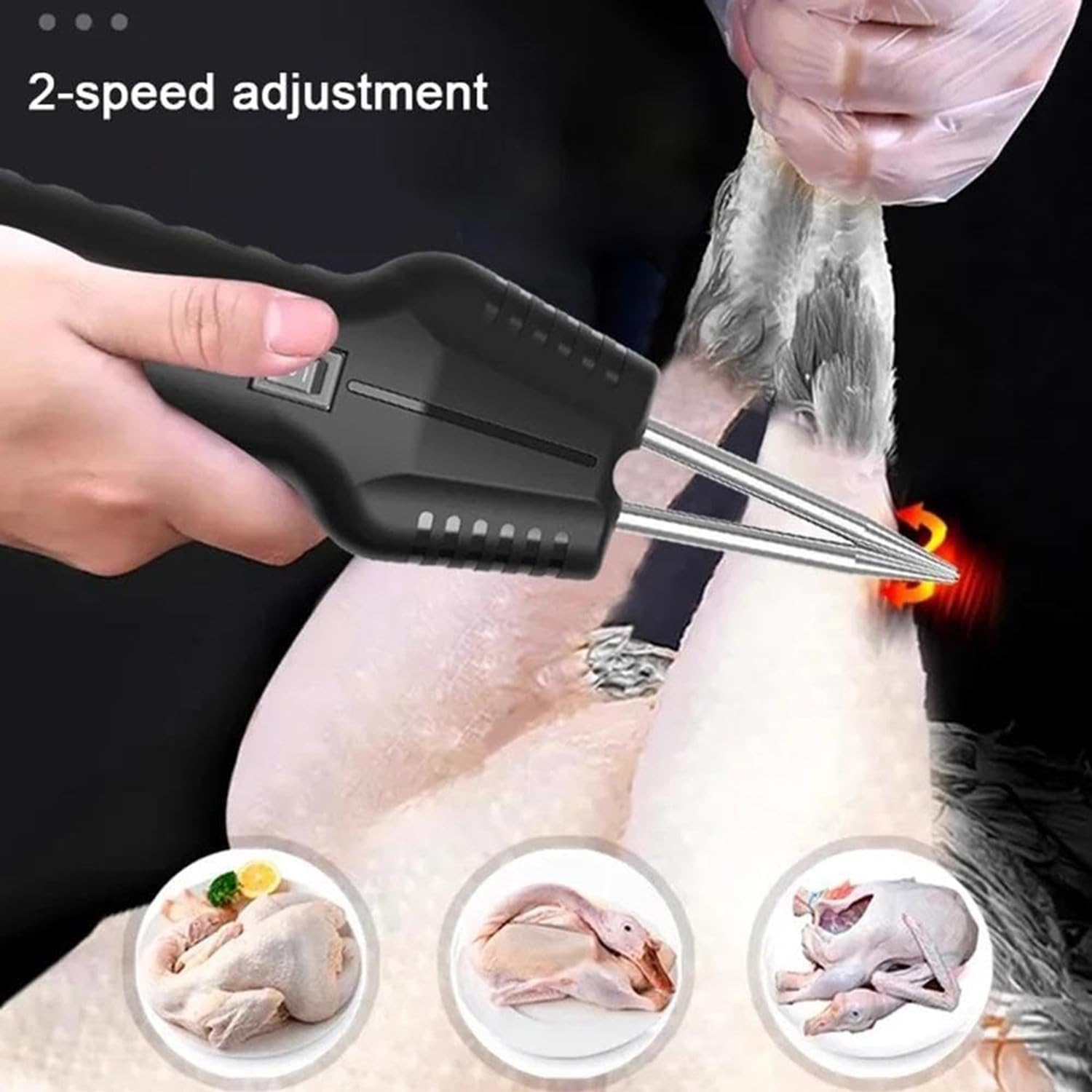 Desplumador eléctrico de mano para aves de corral, ideal para pollo, pato, ganso, pavo, máquina de extracción rápida de plumas de aves de corral