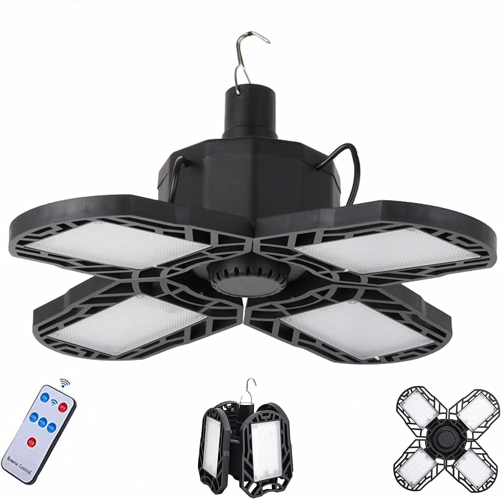 2 Pack Solar LED Camping Lantern with USB Rechargeable Battery and Hook, Portable Emergency Hurricane Camp Lamp Light for Outdoor Tent Barn Patio Home Indoor Garage Workshop Basement Power Outages