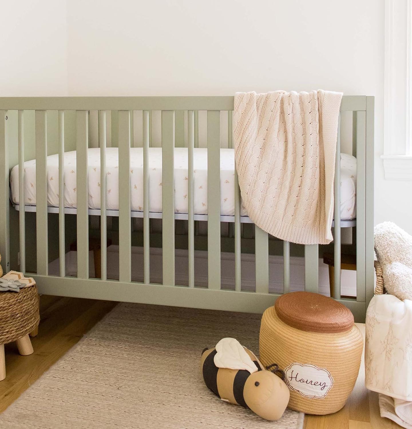 Burt's Bees Baby Infant Blanket, Cable Knit, Made with 100% Soft Breathable Organic Cotton, Nursing Blankets, Machine Wash Baby Newborn Essentials, Size 30 x 40 Inch