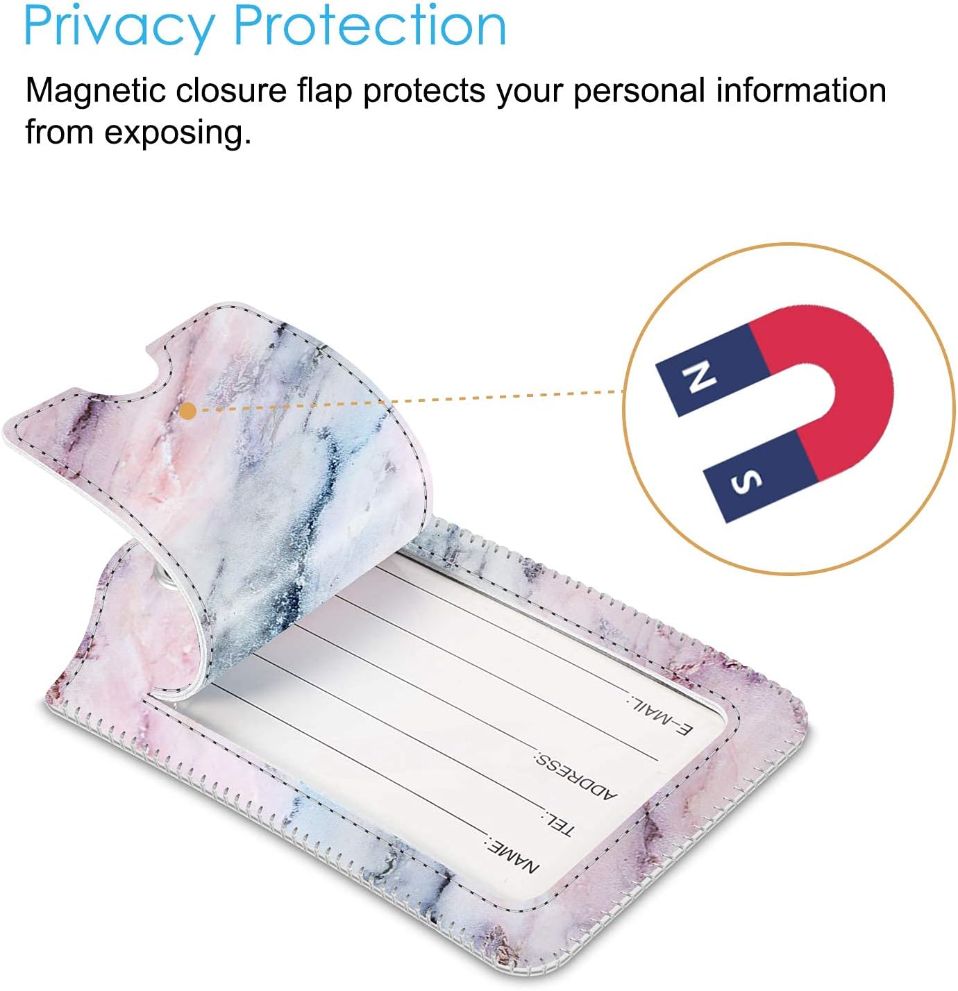 Passport Cover & 2Pcs Luggage Tag Set - Fintie Travel Passport Organizer Holder with 2 Pcs Bag Suitcase Name ID Labels, Marble Pink : Clothing, Shoes & Jewelry