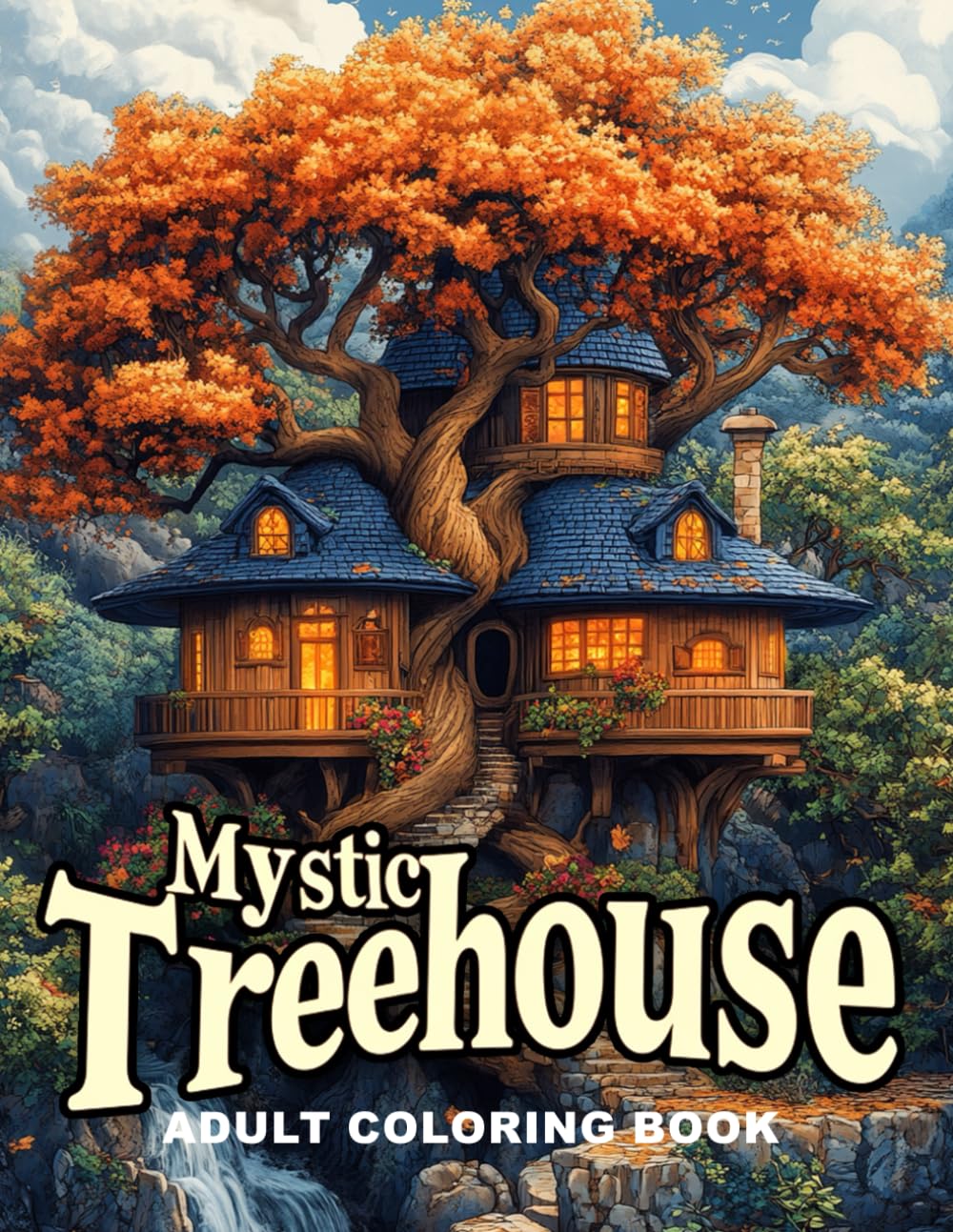 Mystic Treehouse Adult Coloring Book