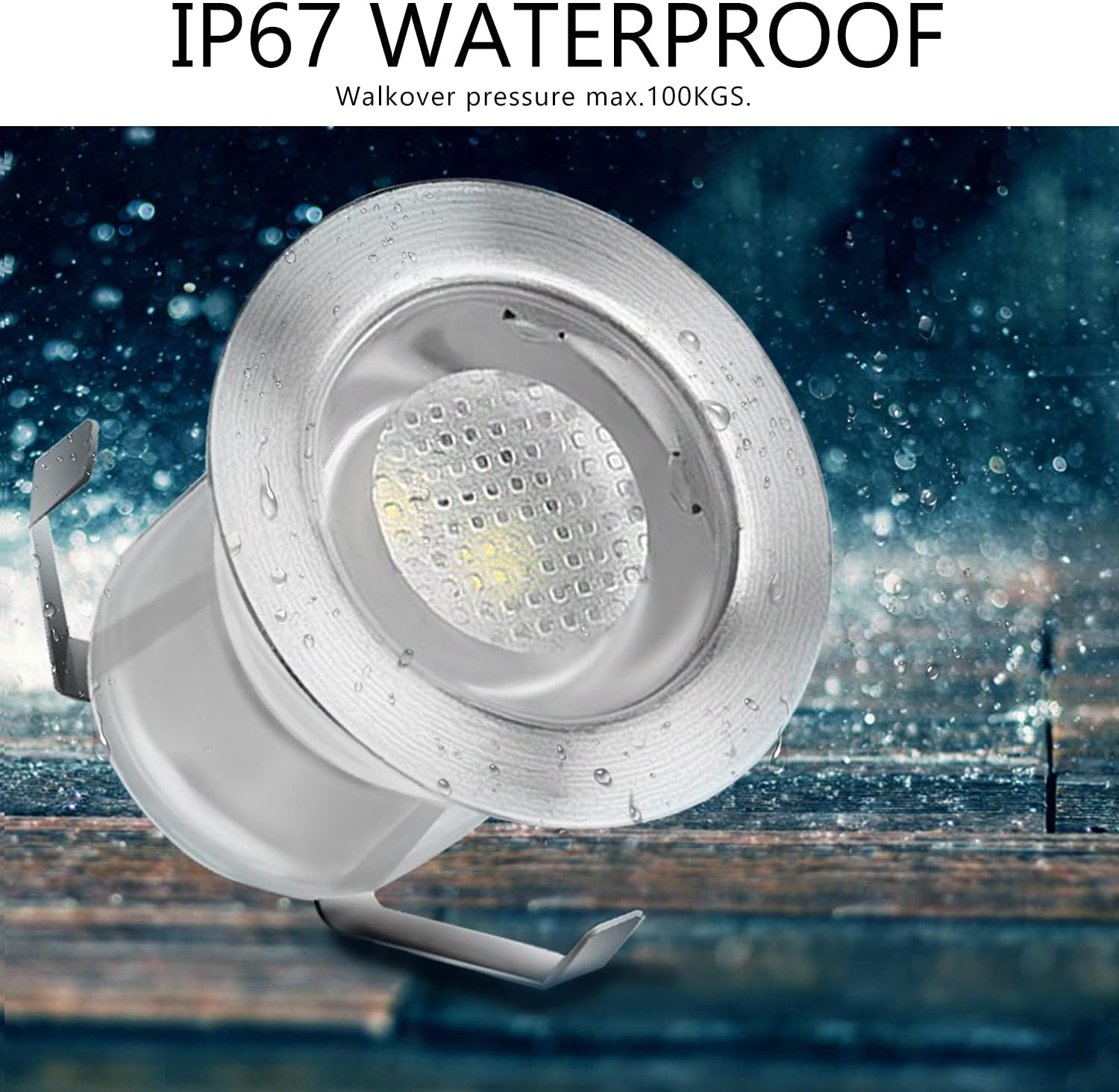 Low Voltage LED Deck Light Kit Stainless Steel Waterproof Recessed Wood Decking Stairs Garden Yard Patio Decor Lamp Outdoor LED Lighting (Cool White, 30pcs)