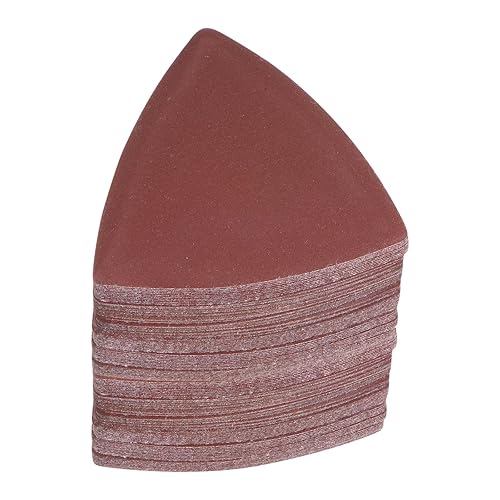 Vista 62 de HARFINGTON 120 piezas de lija triangulares de gancho y bucle, 120 granos, almohadillas de lijado de óxido de aluminio de 3-1/8 pulgadas, papel