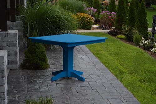 Square Dining Table with 2" Umbrella Hole, Blue