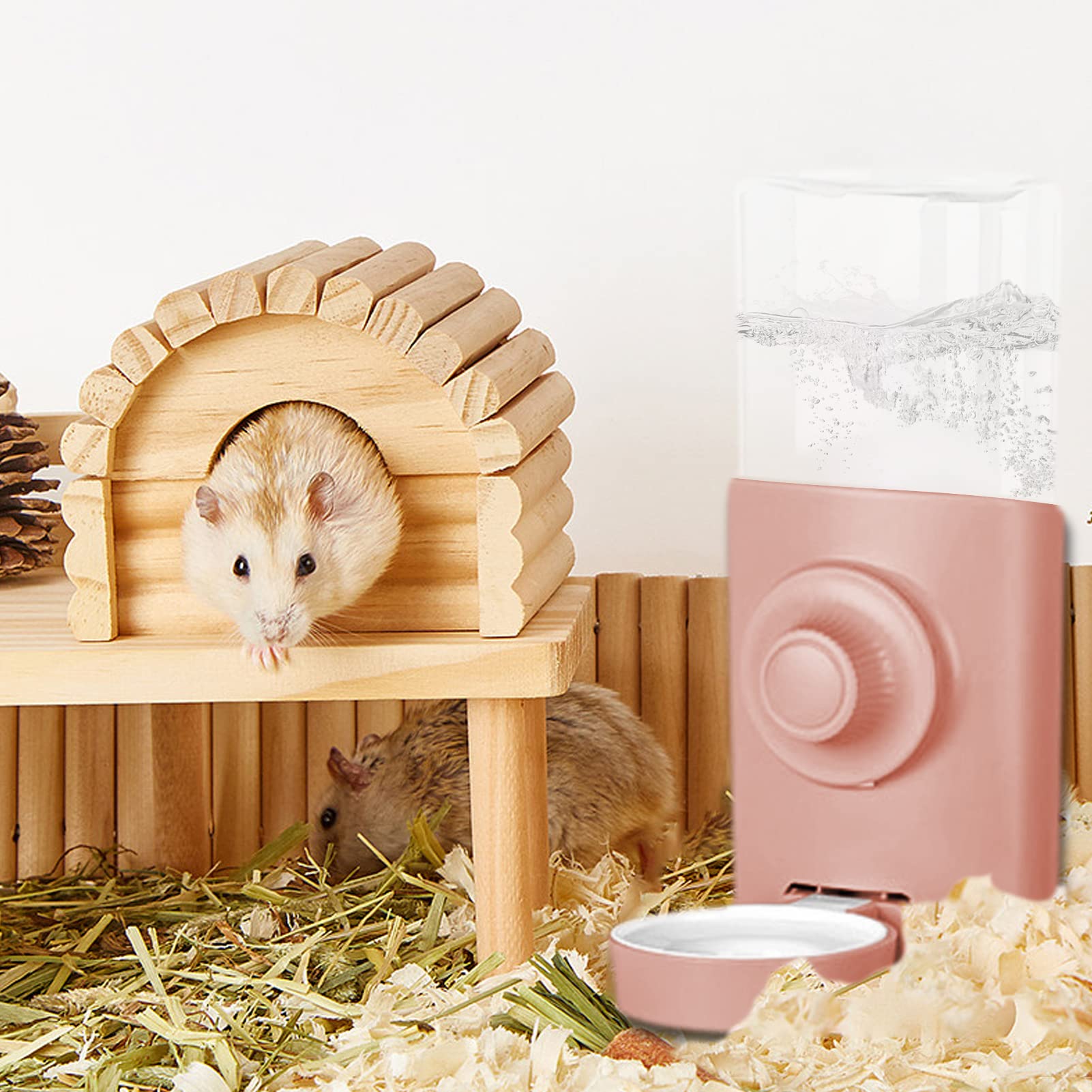 Taekooki Borraccia Per Conigli E Piccoli Animali - Dispenser Acqua 600ml Da Gabbia, Sospeso, Verde - Foto 4