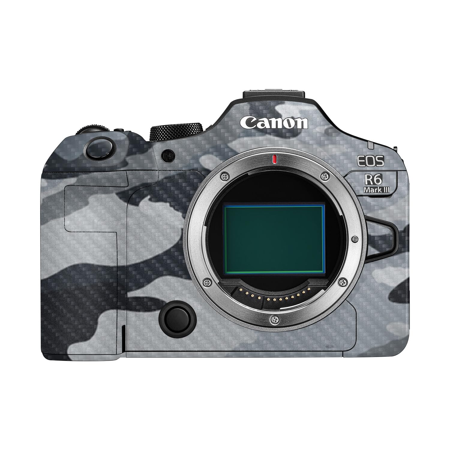 Carbon Fiber Camera Skin Compatible with Canon EOS R6 Mark III (2025) - Gray Camouflage - Premium 3M Vinyl Protective Wrap Decal Cover - Easy to Apply | Crafted in the USA by MightySkins