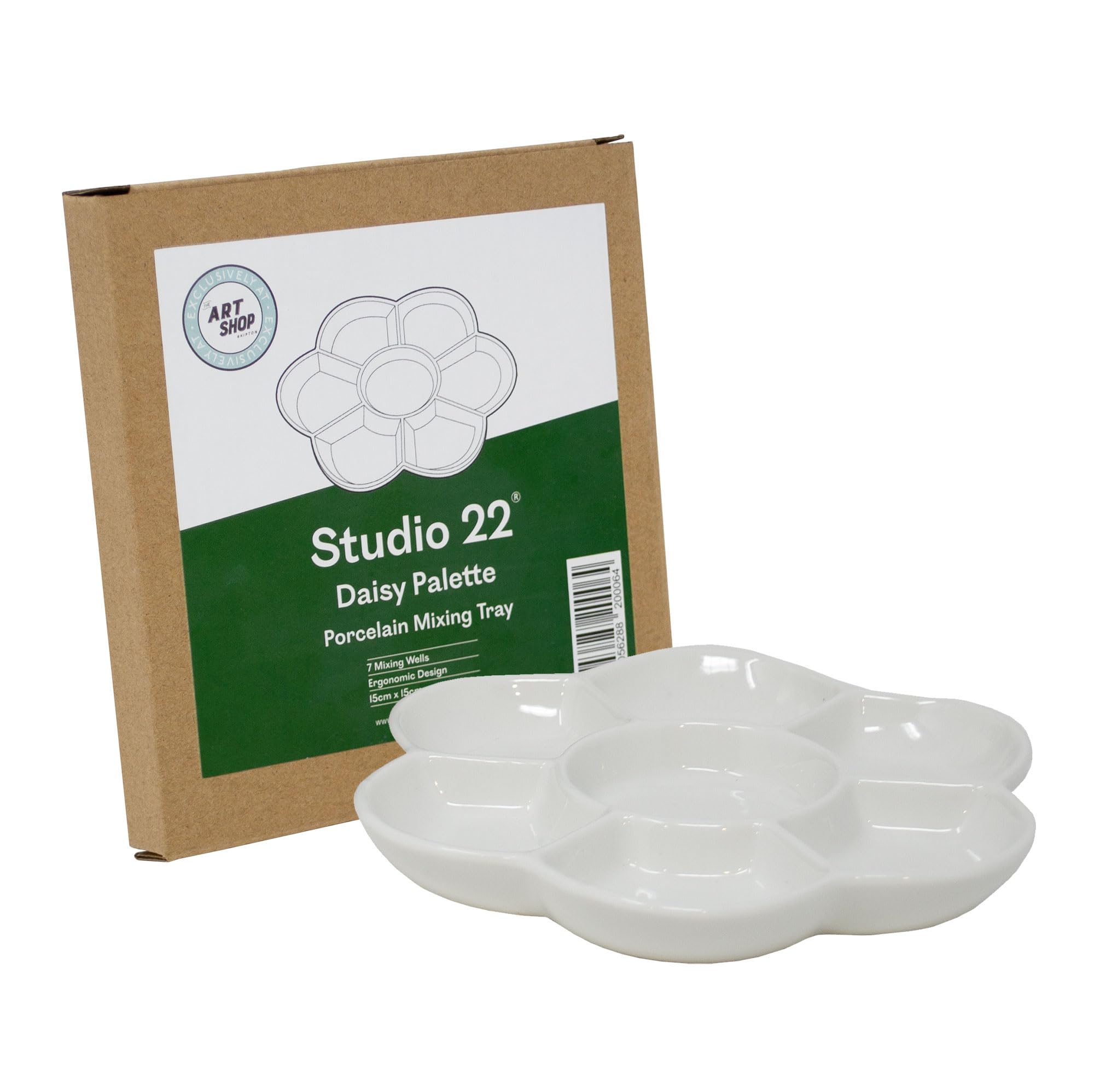 Studio 22 Porcelain Daisy Shaped Paint Mixing Palette 15cm