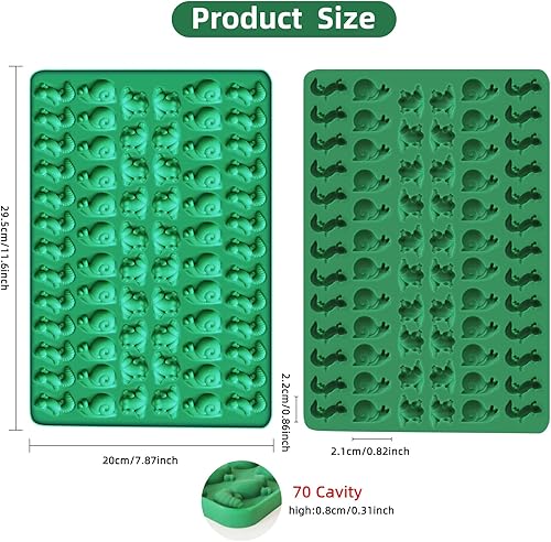 Miniatura 2 de 2 moldes de silicona de animales, rana de 104 cavidades, lagarto, caracoles en forma de mini moldes de silicona para hornear galletas, dulces,