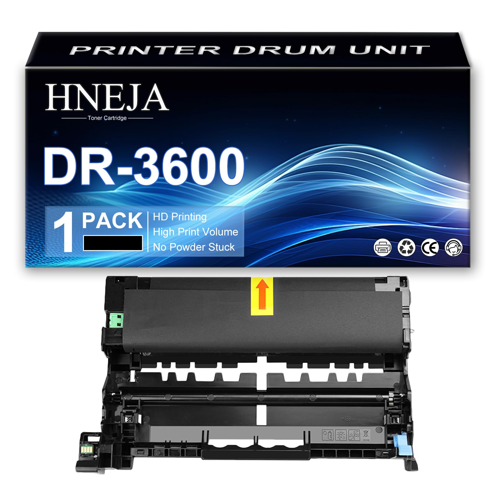 Unité De Tambour DR-3600 pour Brother DCP-L5510DN DCP-L5510DW MFC-L5710DW MFC-L6910DN HL-L5210DN HL-L5210DW HL-L5215DN HL-L6410DN Imprimantes | Haut Rendement | 45 000 Pages,Black-1 Pack