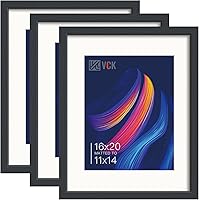 Vista 161 de VCK Paquete de 2 portarretratos de 8 x 10 pulgadas, roble natural, madera de alta gama con vidrio templado, para fotos de 5 x 7 pulgadas