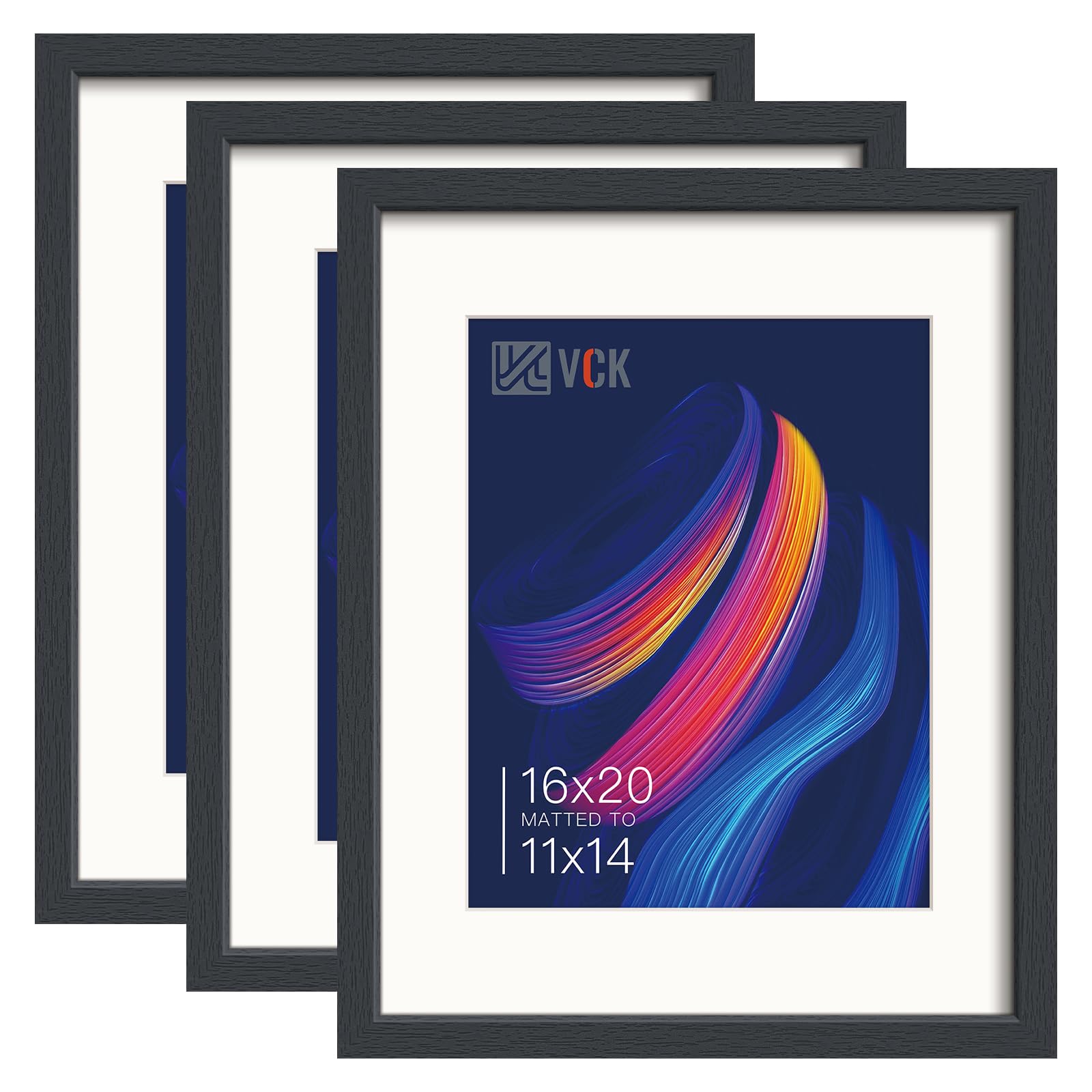 VCK 16x20 Black Wood Frames 3 Pack