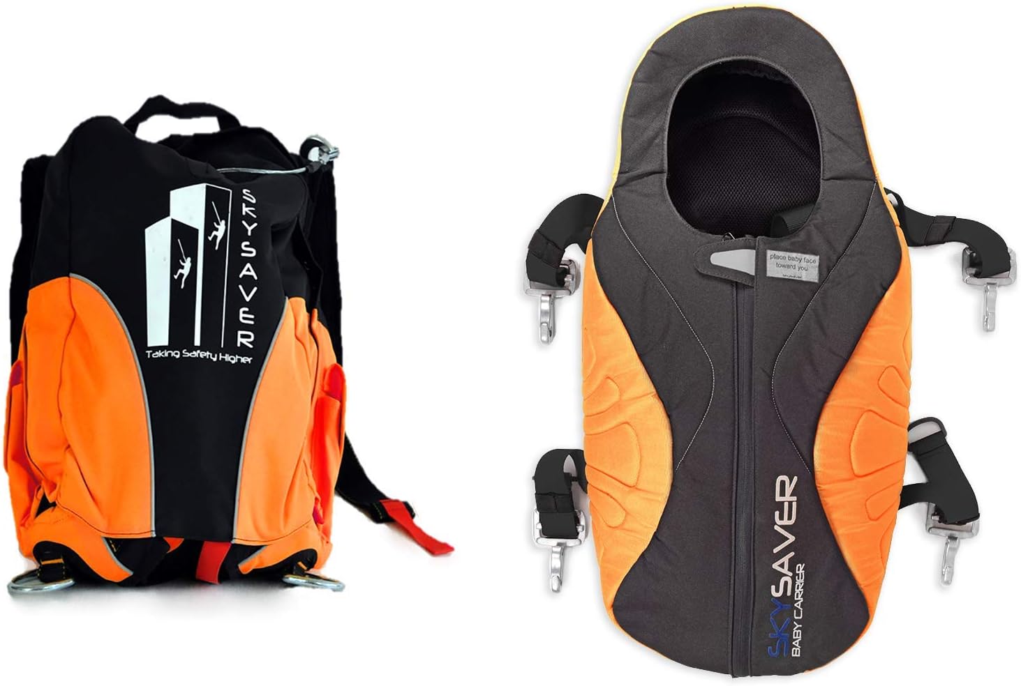 SKYSAVER Family Rescue Backpack + Baby Harness Bundle 25 Story Fire Escape Backpack Evacuation Kit Emergency Exit Device (80/160/260ft)