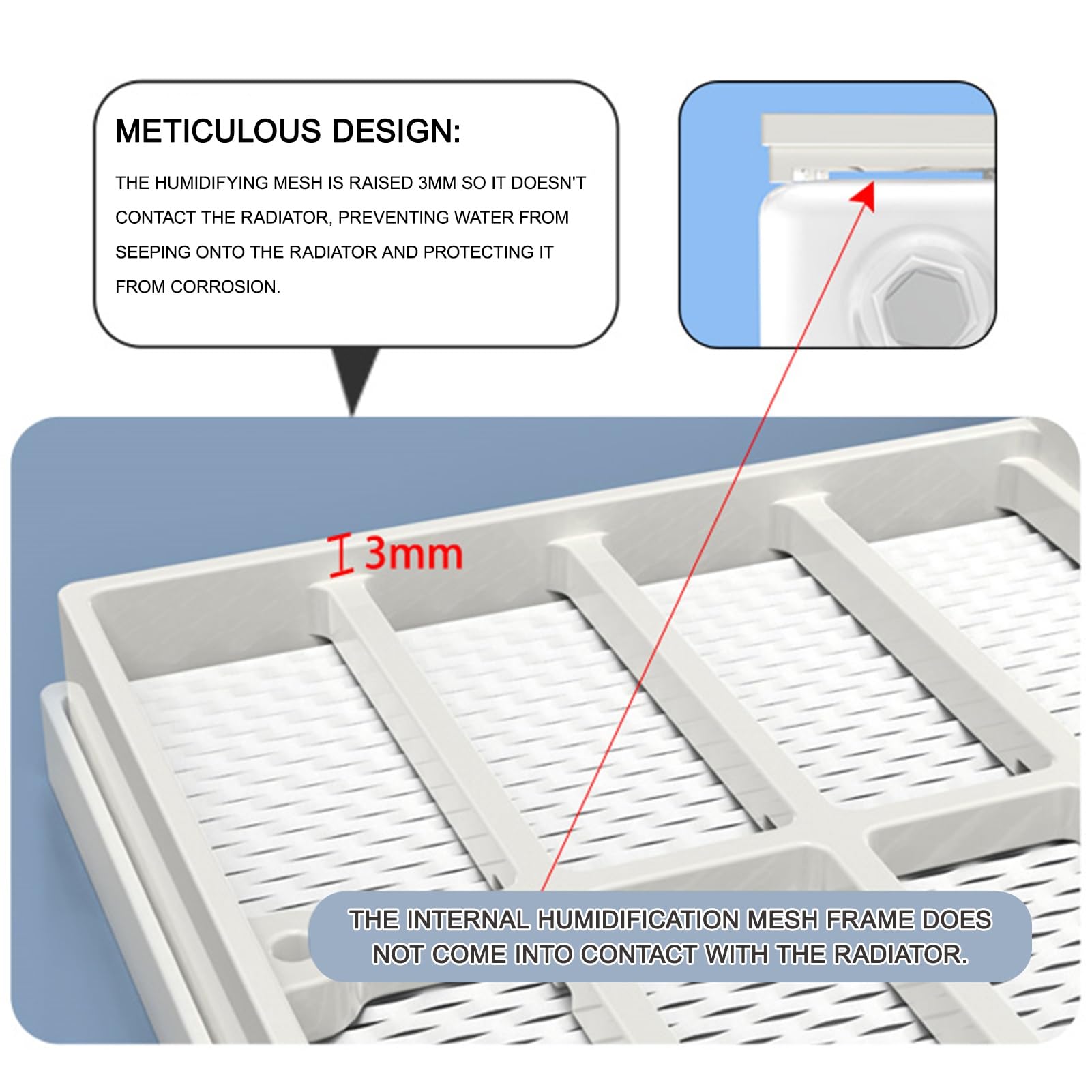 Luftbefeuchter - Innovatives Heizkörper-Befeuchtungssystem, transparenter Wasserstand für einfache Überwachung, Skalierbar für verschiedene Heizkörper(33cm/13in)