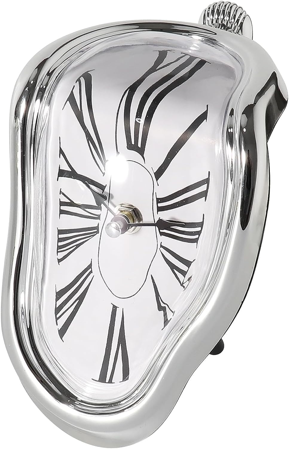 NIRVITTHAL Vintage Retro Art Melting Wall Clock Home Hanging Shelf Decor Gold (Silver)-image-19