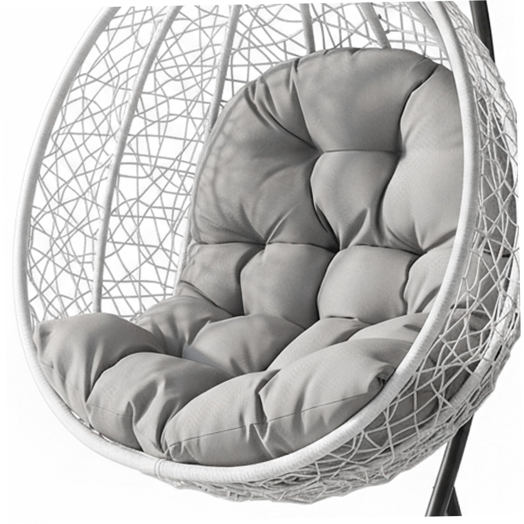 Ameble Water-Resistant Egg Chair Cushion Replacement Hanging Chair Cushion with Thick Padding for Patio Balcony Garden Swing Chairs - Light Grey