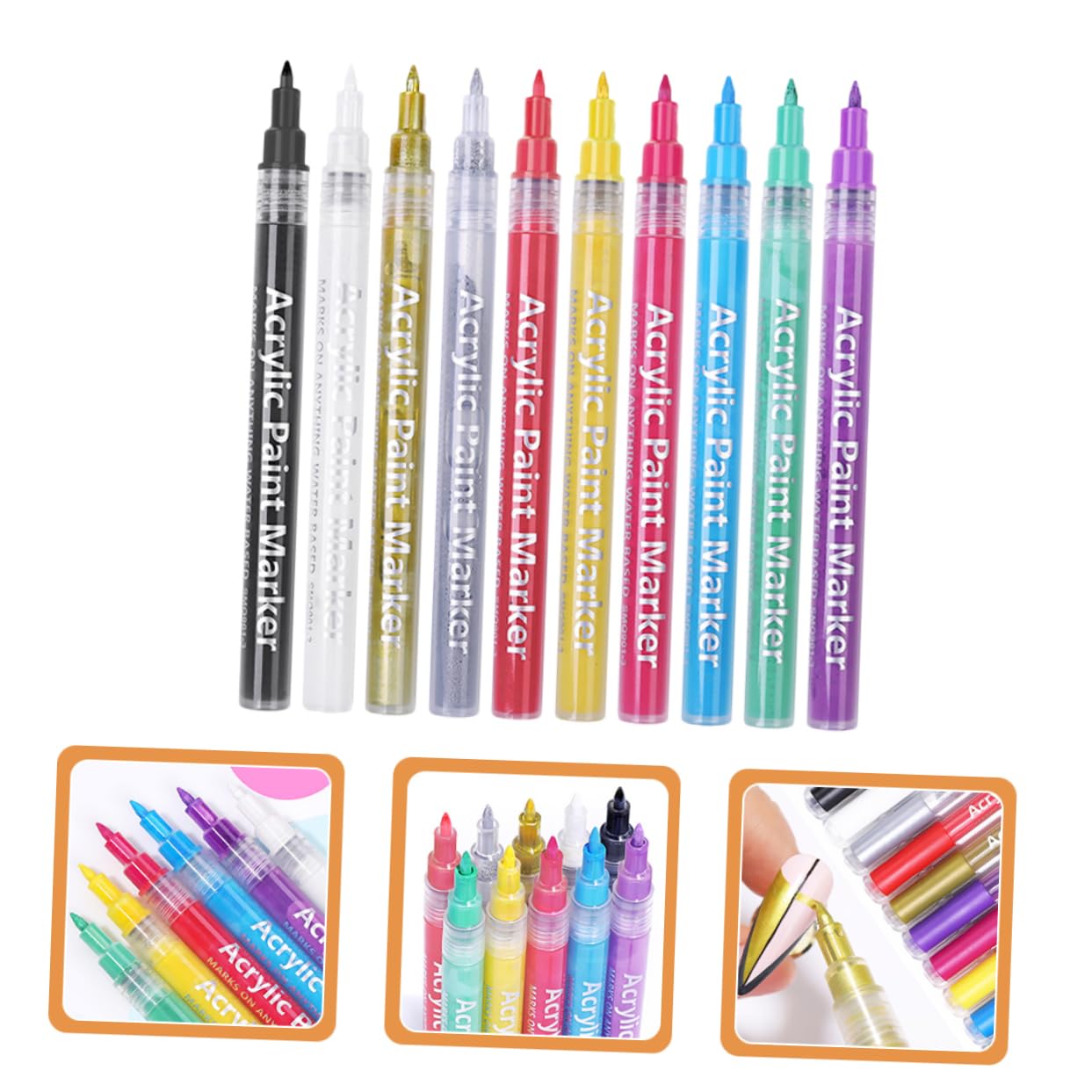 LIFKOME 10Pcs Nail Art Drawing Pens Set Multi-Functional Gel Polish Brushes for Women Nail Line Painting Tools for Manicure Art Suitable for DIY