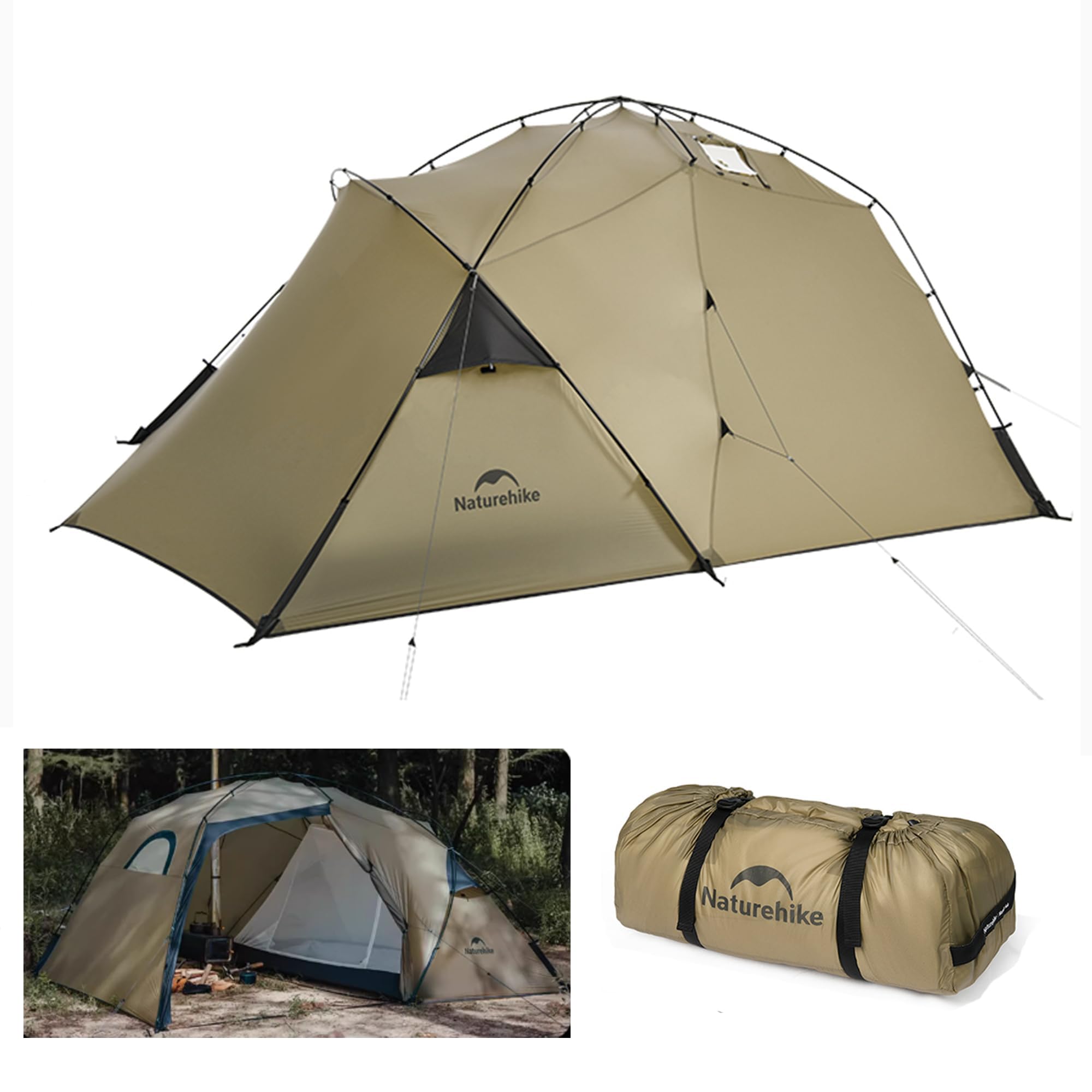 Amazon.co.jp: Naturehike Massif テント 煙突穴付き 2.24kg超軽量 前