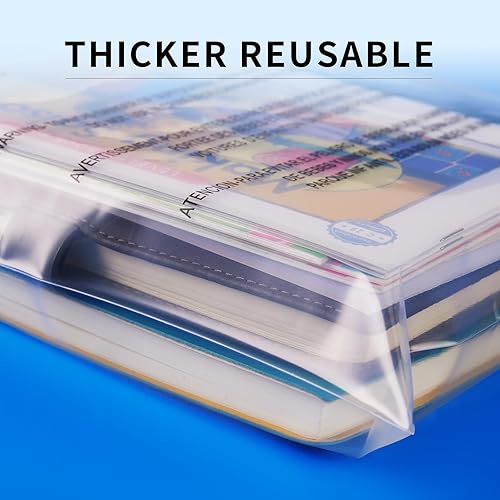 Miniatura 7 de Bolsas de ropa de 12 x 16 pulgadas (5 mil), 50 bolsas transparentes con cremallera con advertencia de asfixia, bolsas de polietileno para empaquetar