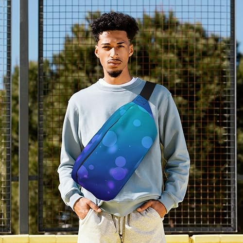 Miniatura 6 de Belt Bag Small Crossbody Waist Purse Travel Wallet Pouch (New Purple And Teal Bubble)