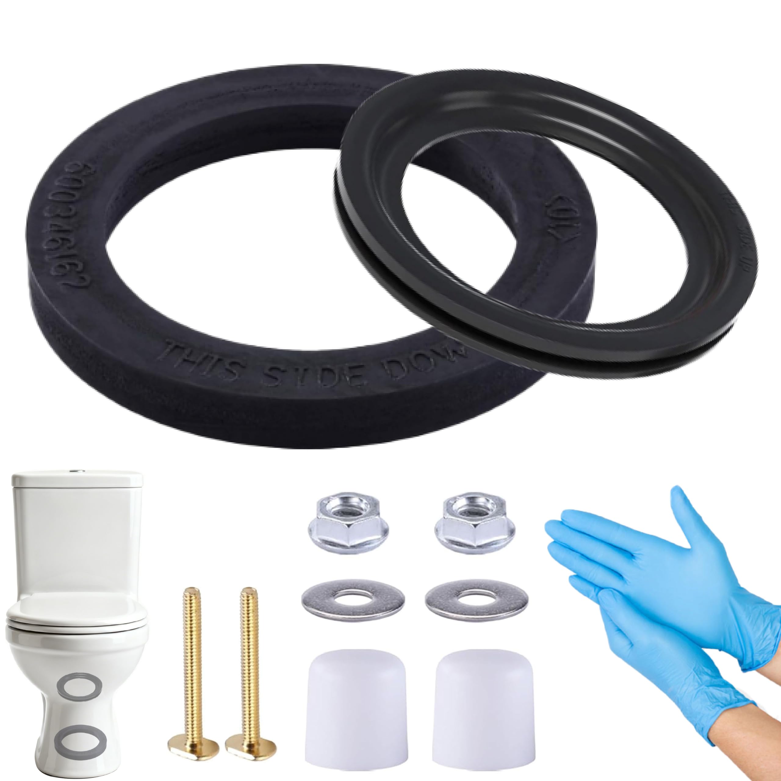 Kit di guarnizioni per WC RV per parti di ricambio 385311652 Guarnizione base WC e 385311658 Guarnizione per sciacquone, compatibile con guarnizione flangia WC Dometic serie 300/310/320, blocca le