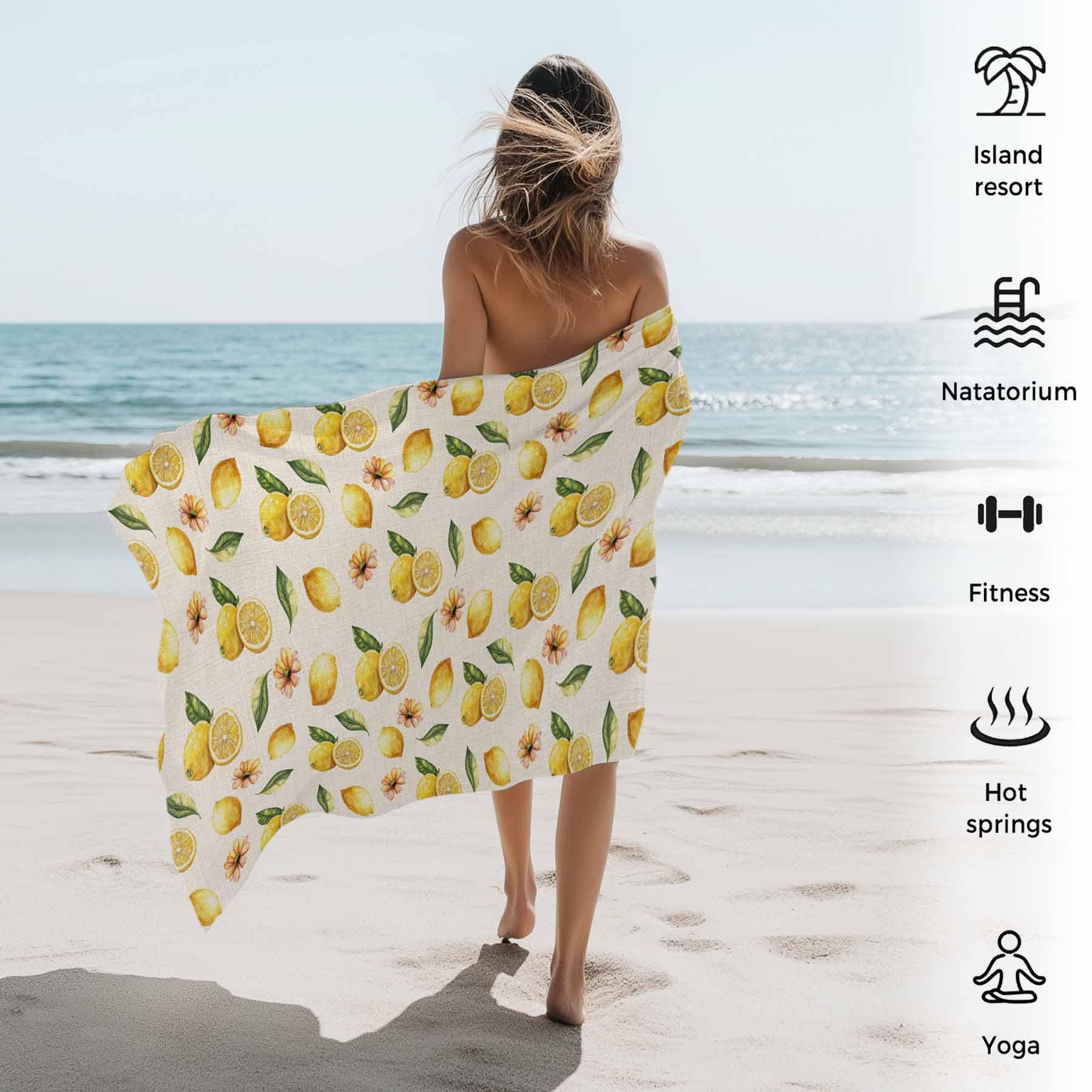 VOOHDDY Cow Print Cute Cartoon Beach Towel Large Soft Absorbent Microfiber Quick Dry