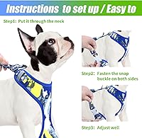 Vista 5 de Juego de arnés y correa para perro, chaleco ajustable a prueba de escape, arnés acolchado suave reflectante para perros pequeños