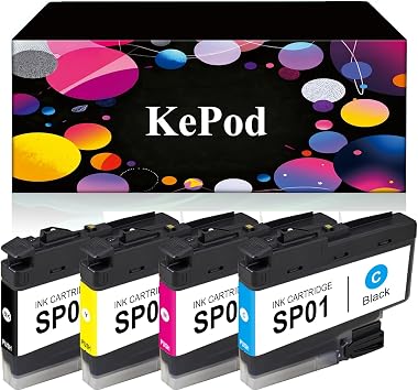 SP01 SP-1 Sublimation Ink Cartridge Compatble with SP01BKS SP01MS SP01CS SP01YS for Brother SP-1 SP01 Sublimation Printer Black,Magenta, Yellow,Cyan